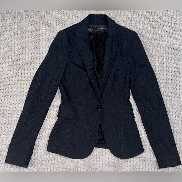 Zara Jackets & Blazers - Zara Basics Black Blazer Jacket XS Textured